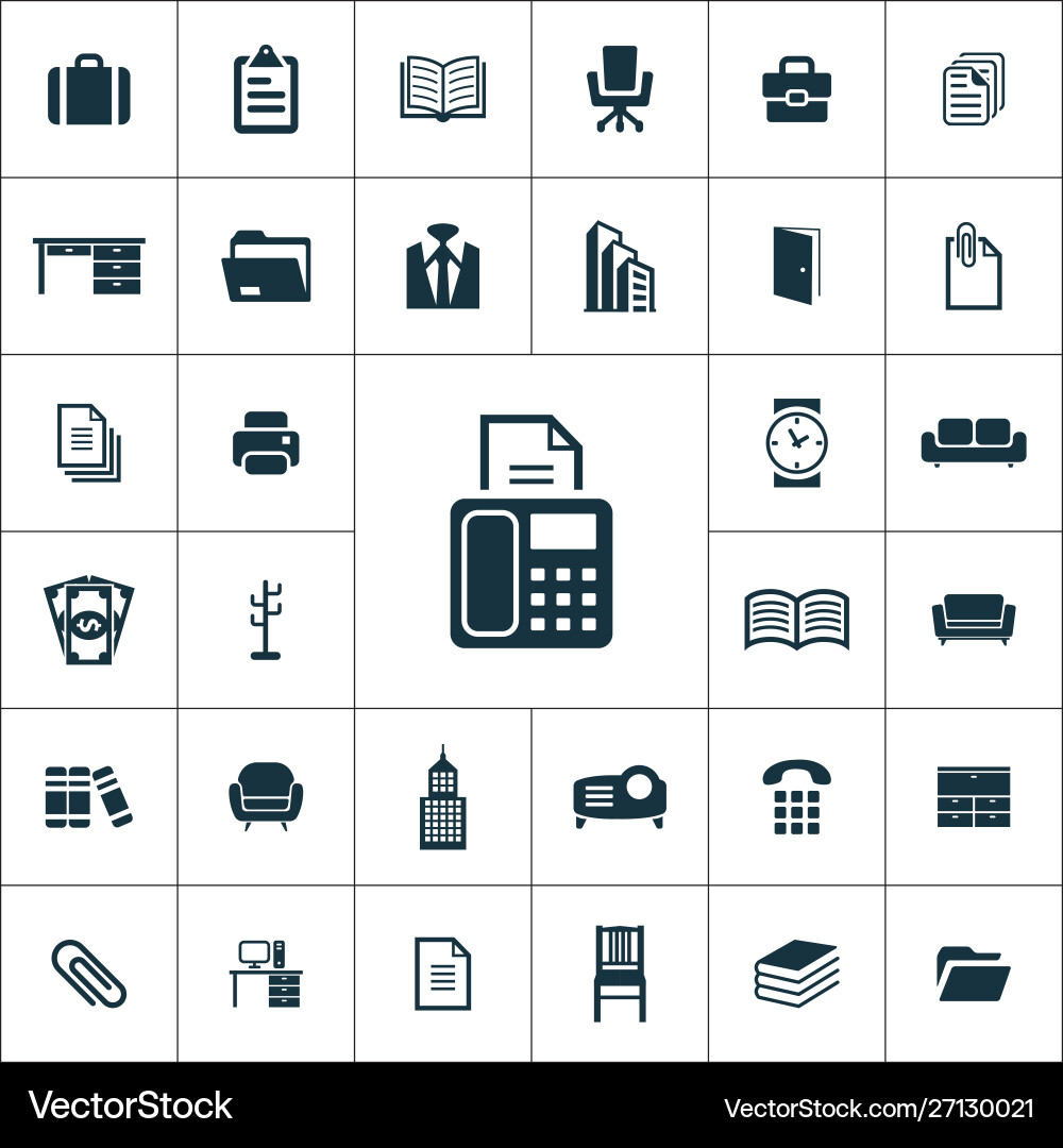 Office icons universal set for web and ui Vector Image