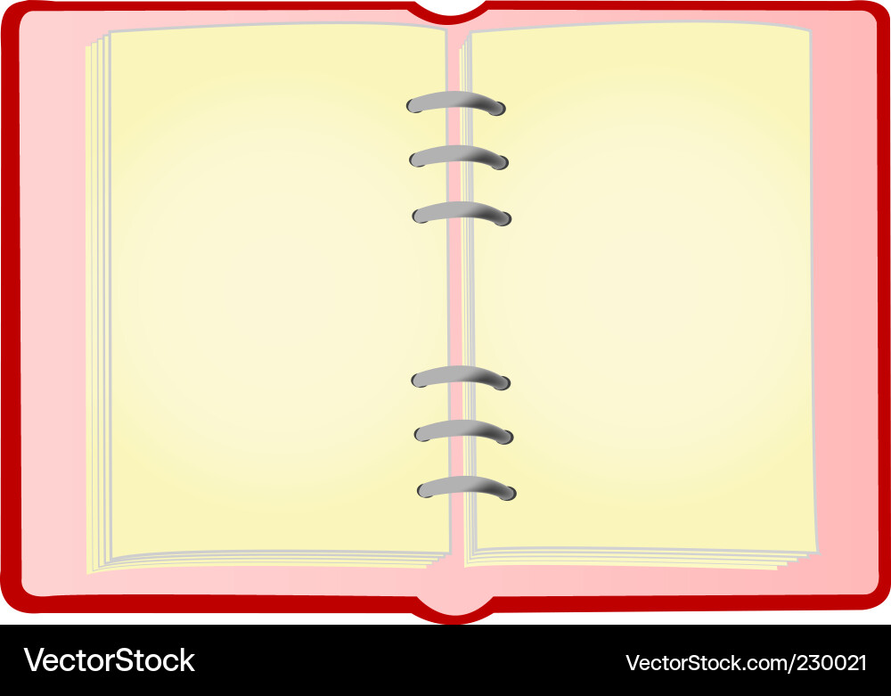 Open notebook vector image