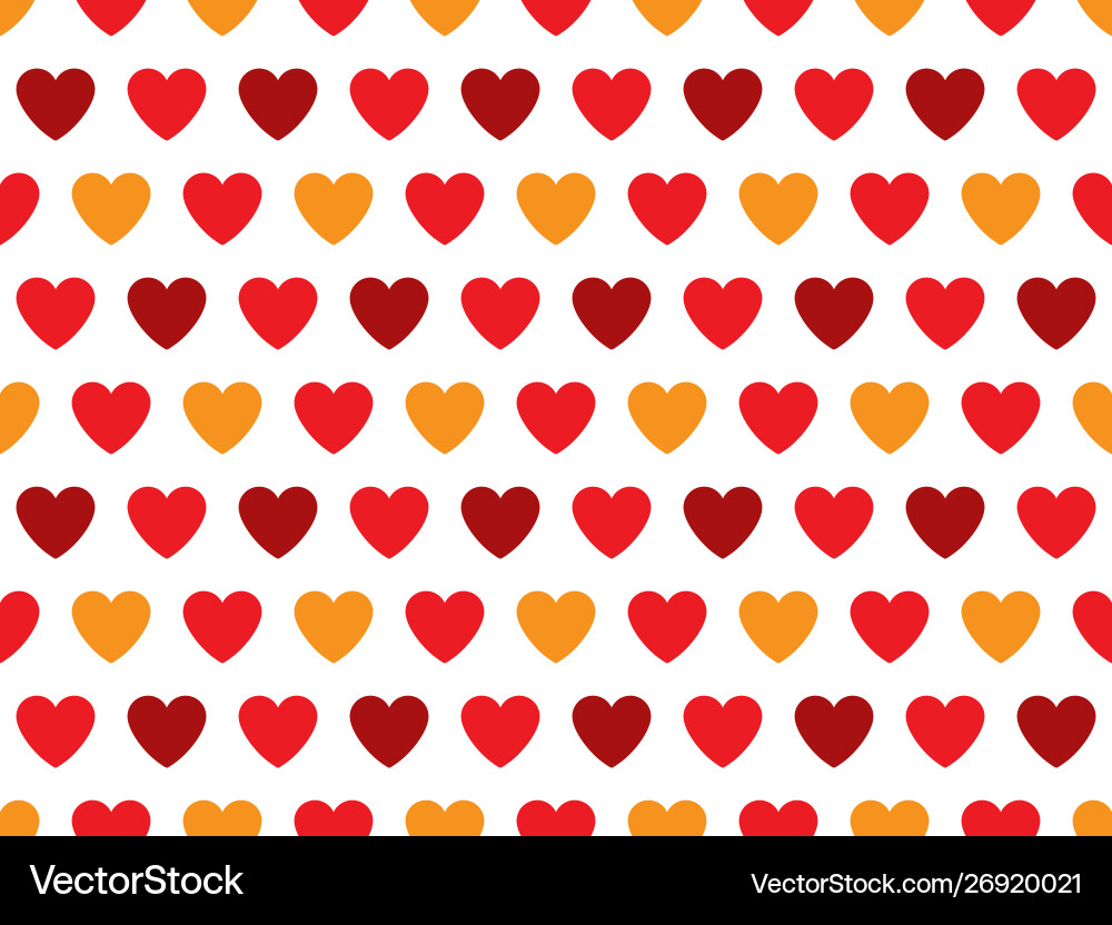 Red and orange heart shape pattern vector image
