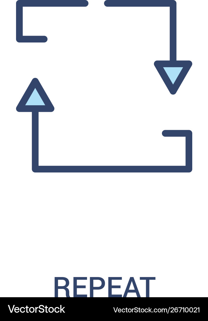 Repeat concept 2 colored icon simple line element Repeat concept 2 colored icon simple line element vector image