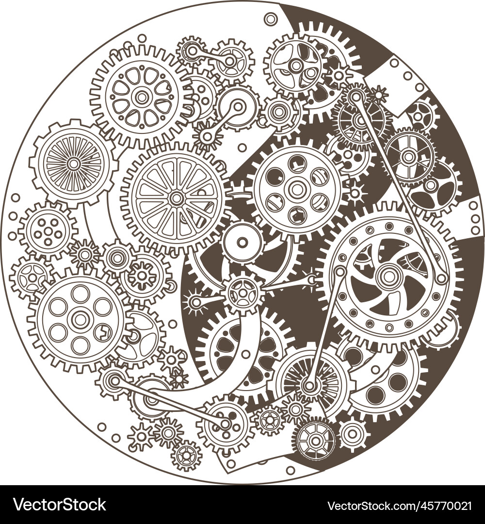 Retro Gear Mechanism Clockwork – Royalty-Free Vector | VectorStock, image size:1000x1080