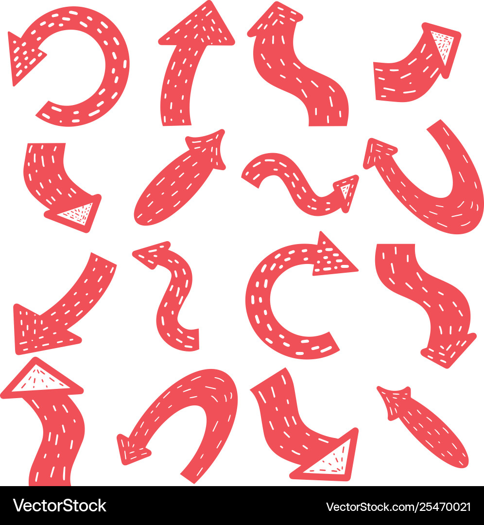 Scandinavian arrows red pointers Scandinavian arrows red pointers vector image