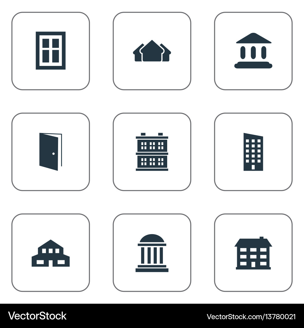 Set of simple architecture vector image