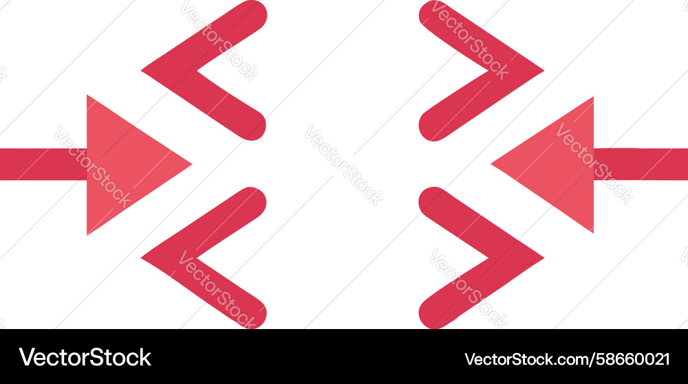 Shrink arrows icon collapse or minimize function Vector Image