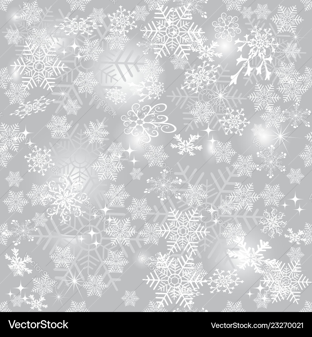 Silvery Snowflake Pattern vector image