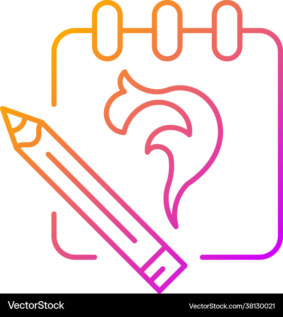 Sketch gradient linear icon Sketch gradient linear icon vector image
