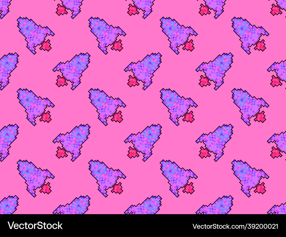 Spaceship pixel art seamless pattern space rocket Spaceship pixel art seamless pattern space rocket vector image