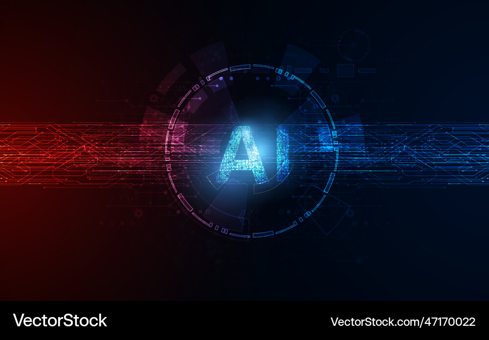 Abstract ai artificial intelligence modern Vector Image