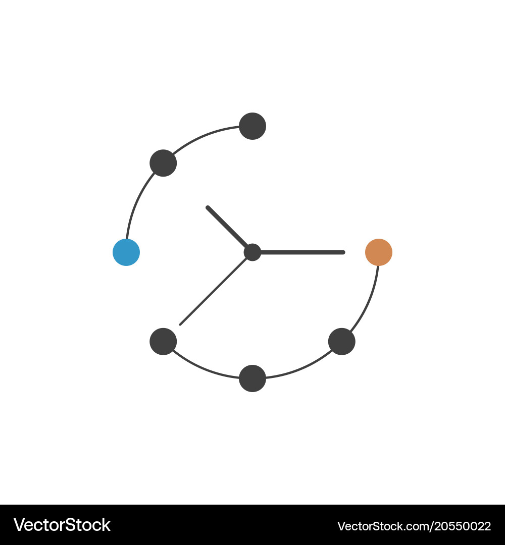 Abstract image of clock with arrows and partial Vector Image