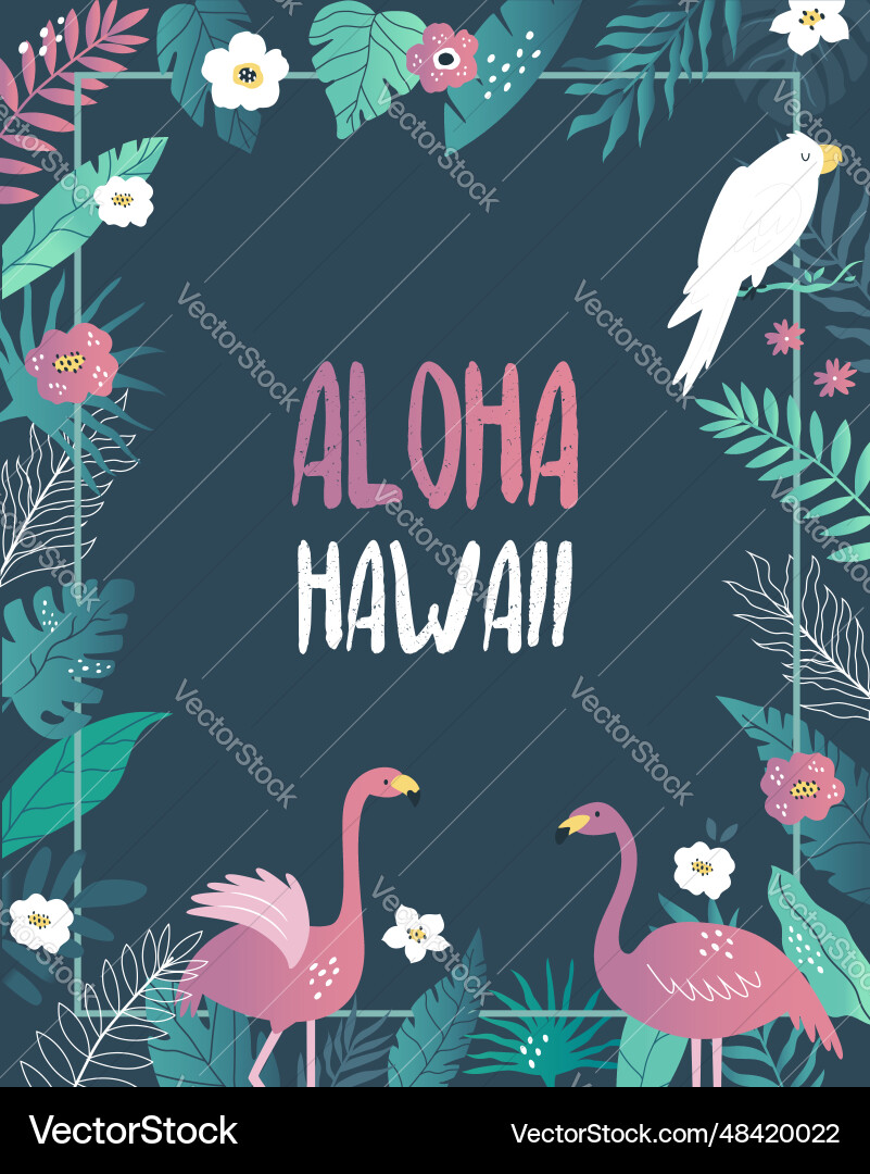 Aloha hawaii Party Einladung Vorlage Aloha hawaii Party Einladung Vorlage vektorbild
