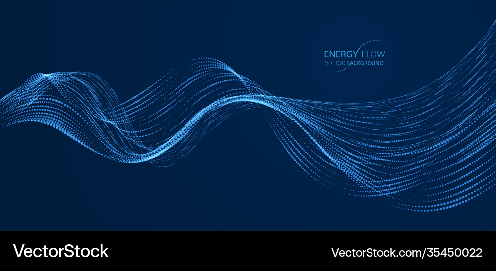 Array particles flowing over dark background Array particles flowing over dark background vector image