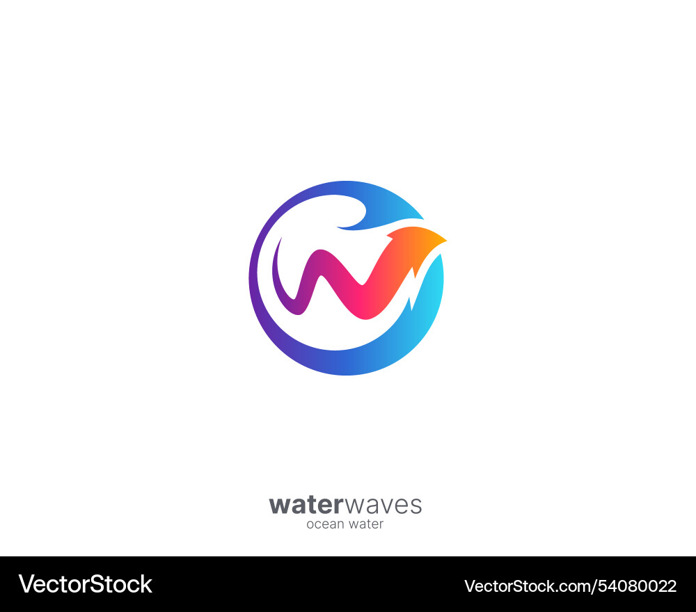 Colorful letter w wave logo Royalty Free Vector Image