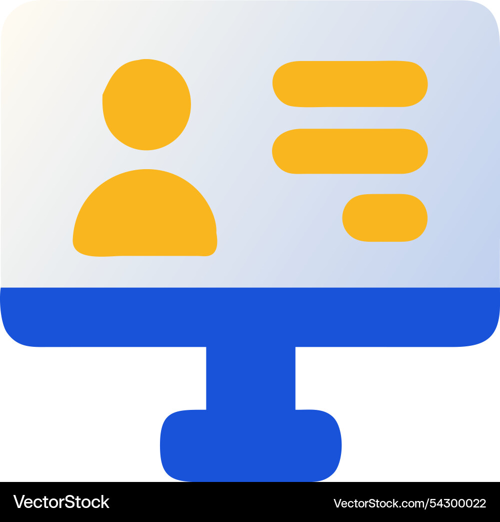 Computer monitor displaying a person Computer monitor displaying a person vector image