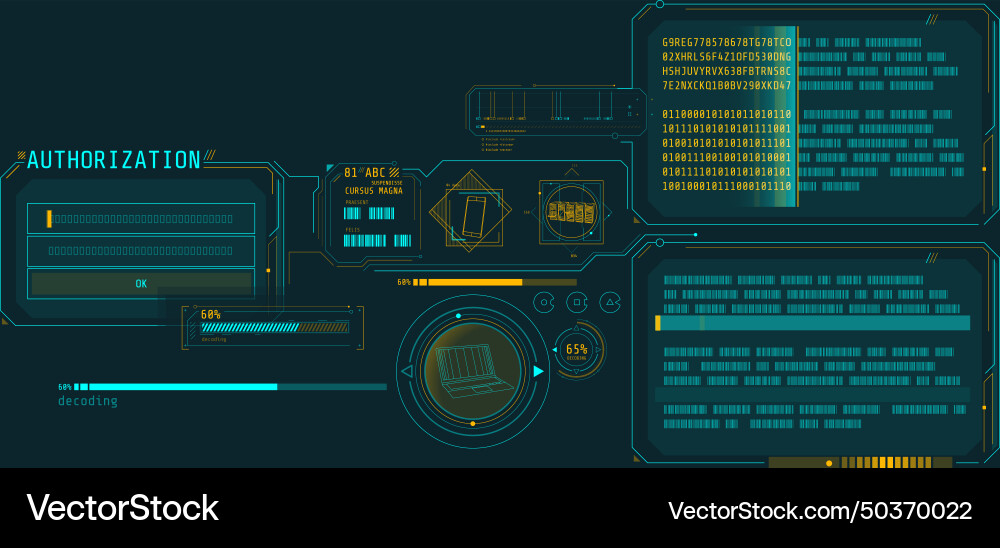 Data decryption program interface vector image