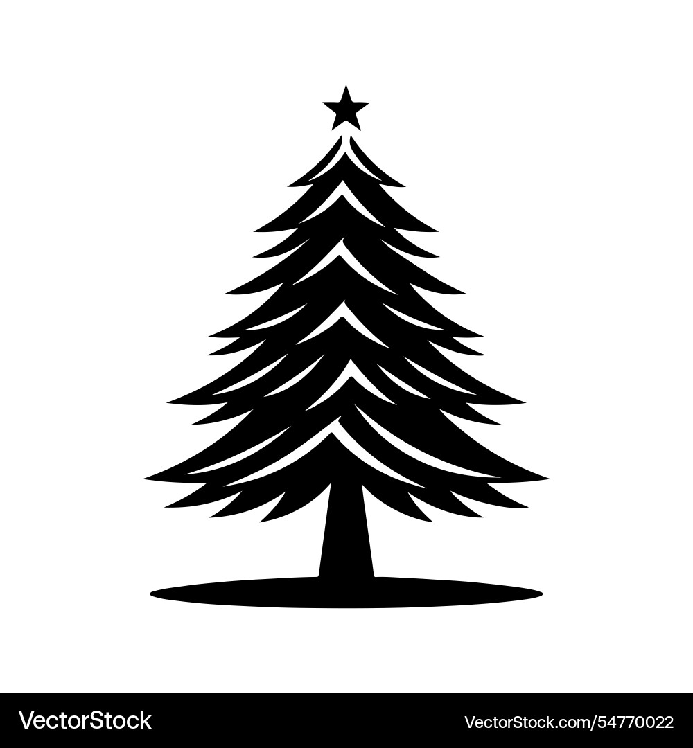 Download high-quality christmas tree silhouette Vector Image