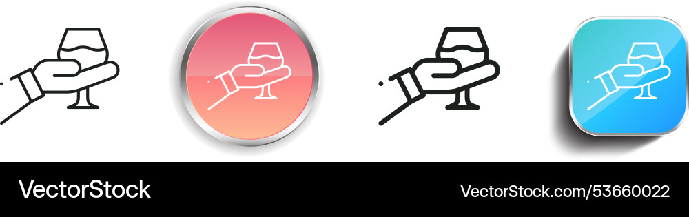 Drinking icon thin linear regular and button vector image