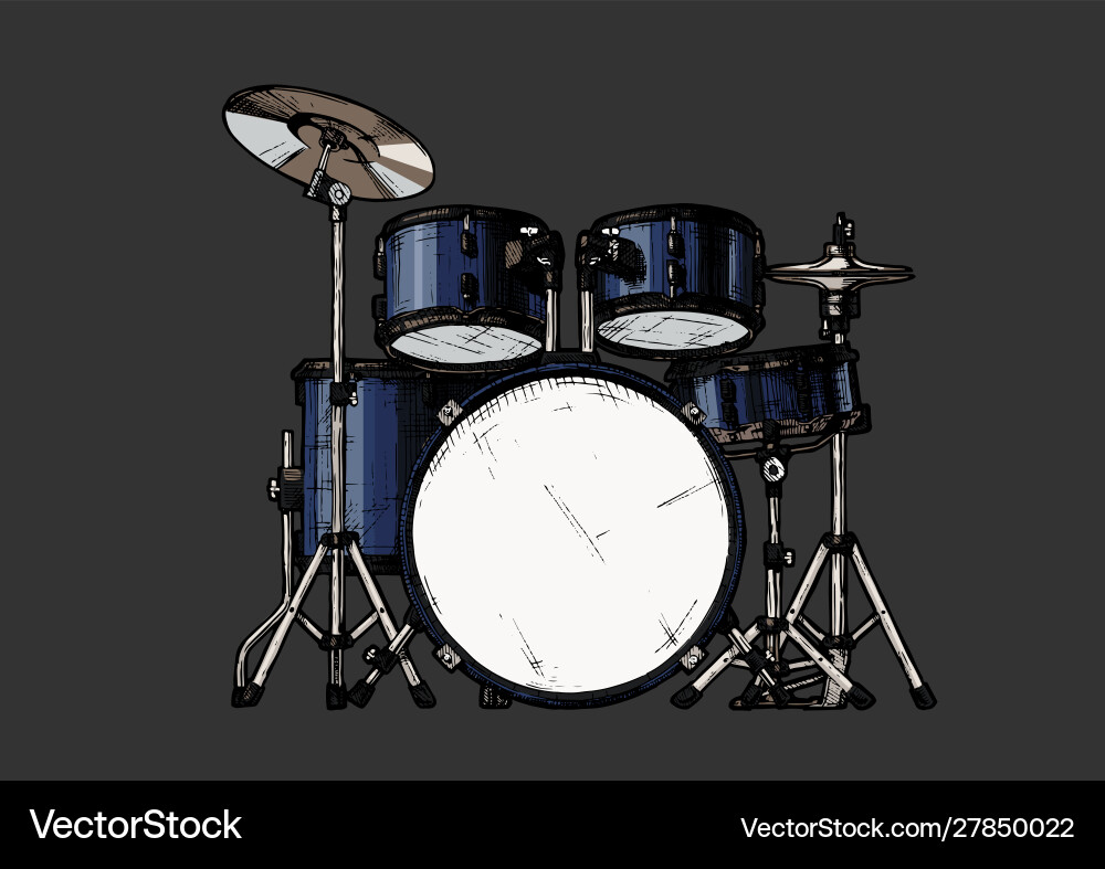 Drum kit Royalty Free Vector Image - VectorStock