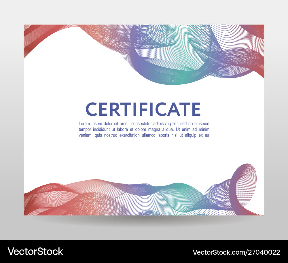Elegant Certificate Template with Gradient vector image