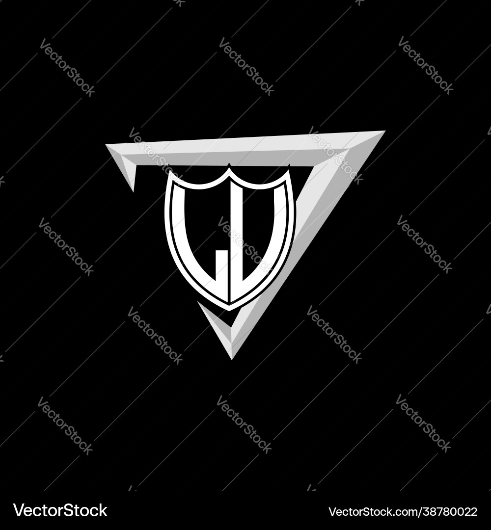 Initial letter l u shield shape with triangular Vector Image