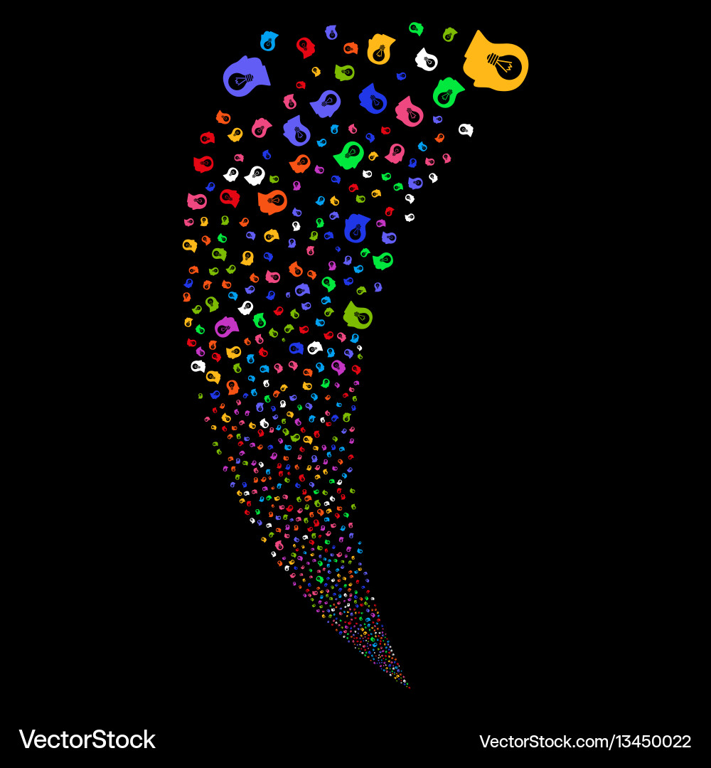 Intellect bulb random stream Intellect bulb random stream vector image