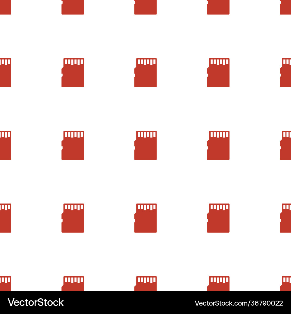 Memory card icon pattern seamless white background vector image