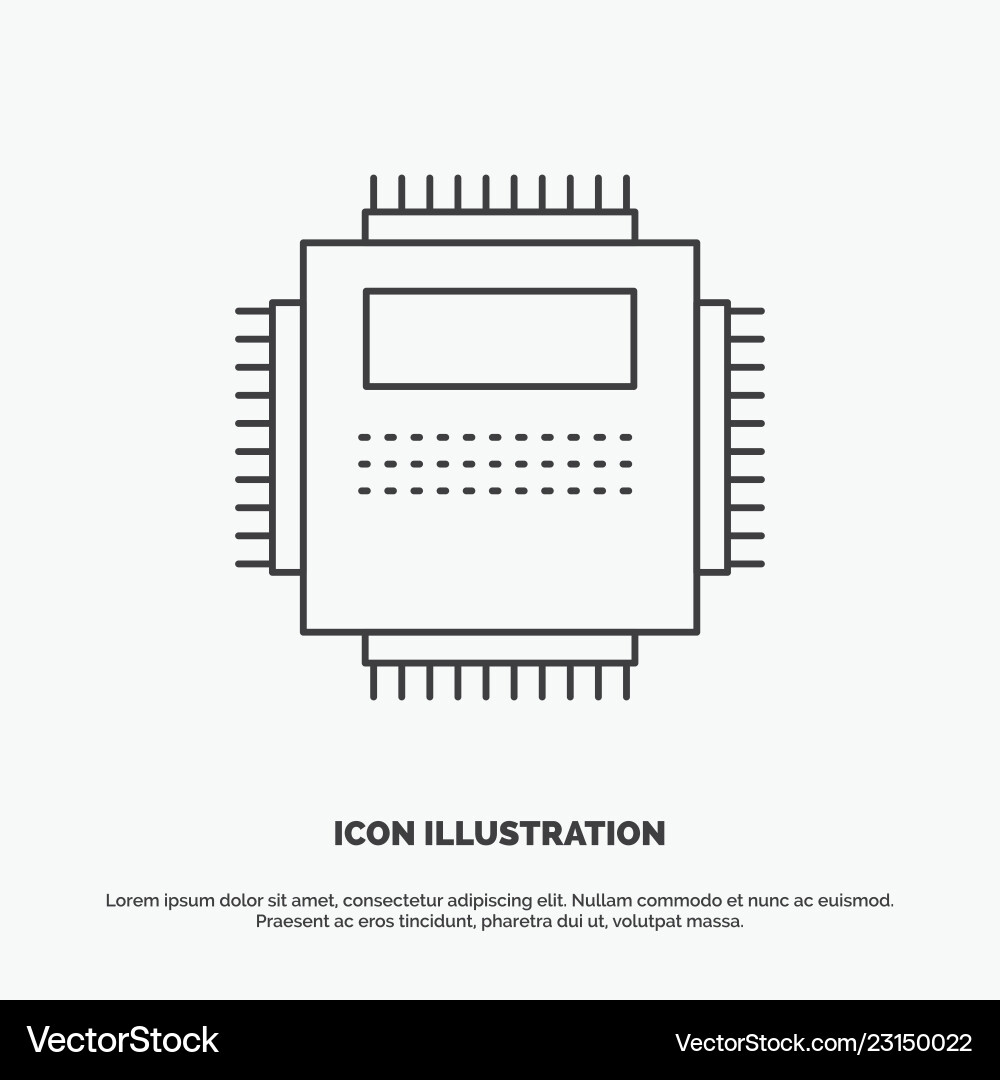 Processor hardware computer pc technology icon Processor hardware computer pc technology icon Vector Image