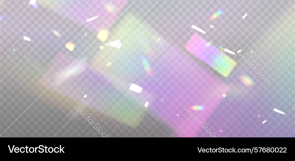 Rainbow chaotic reflection light prism effect Vector Image