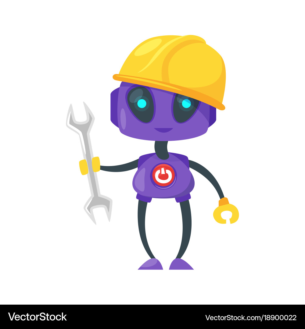 Robot Construction Worker Vector Image