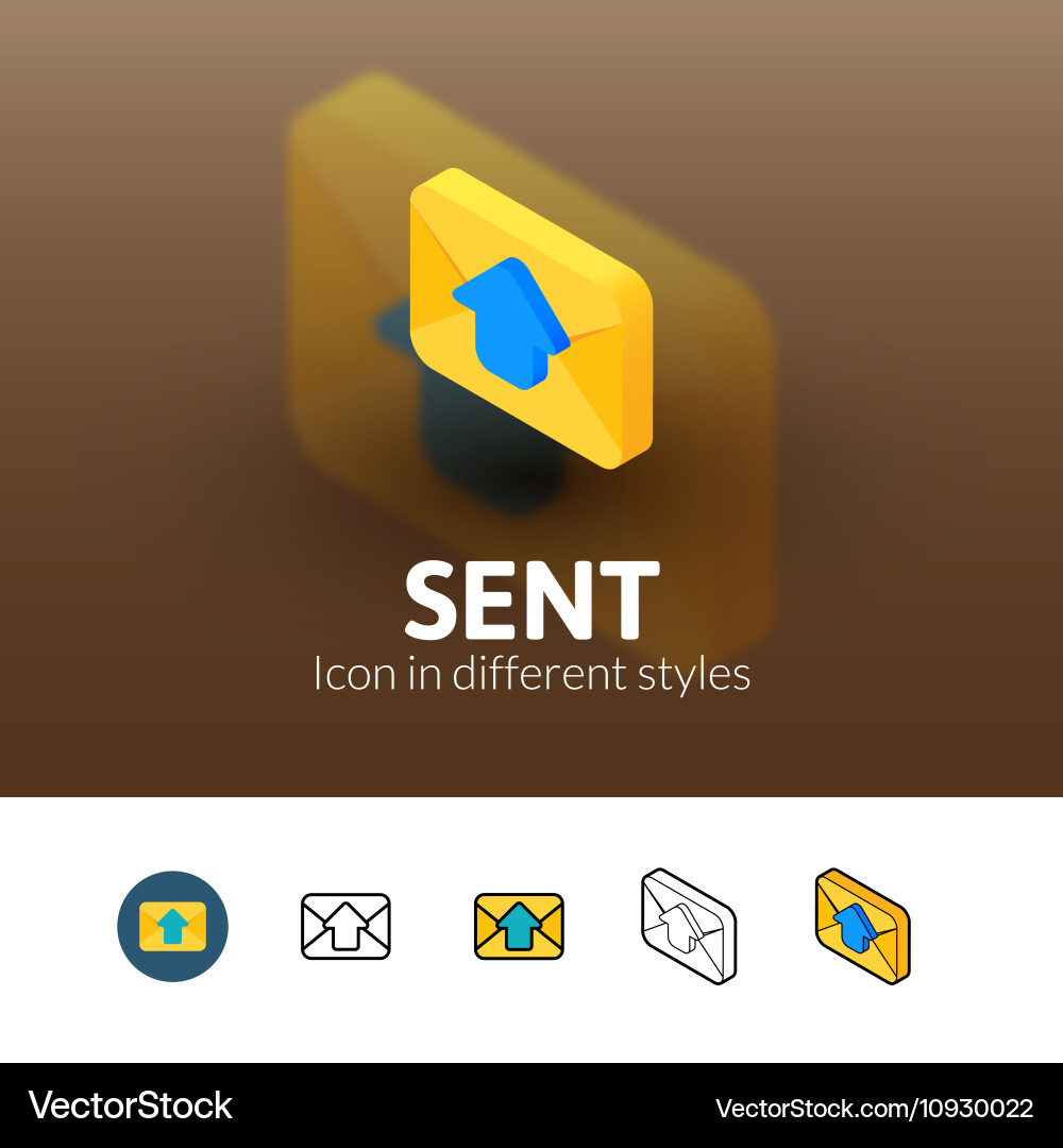 Sent icon in different style Vector Image
