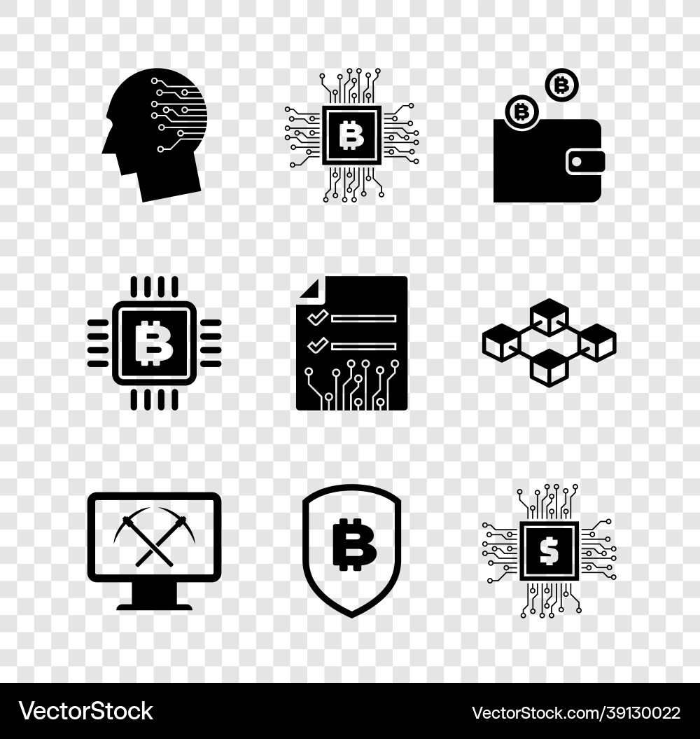 Set brain as digital circuit board cpu mining Set brain as digital circuit board cpu mining vector image