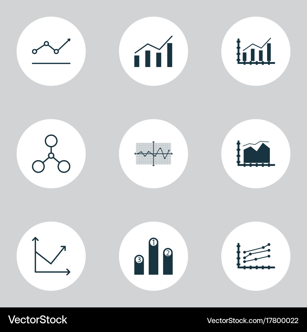 Set of graphs diagrams and statistics icons vector image