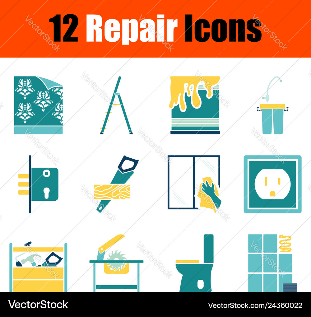 Set of repair icons vector image