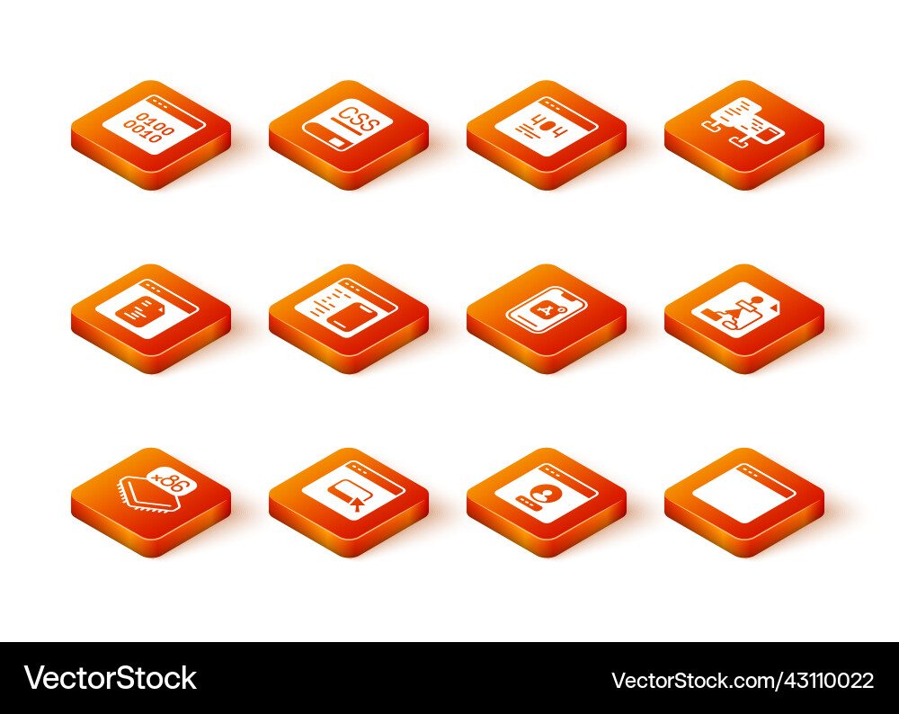 Set processor with microcircuits cpu browser Vector Image