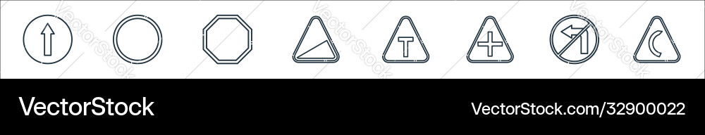 Signaling line icons linear set quality Signaling line icons linear set quality vector image