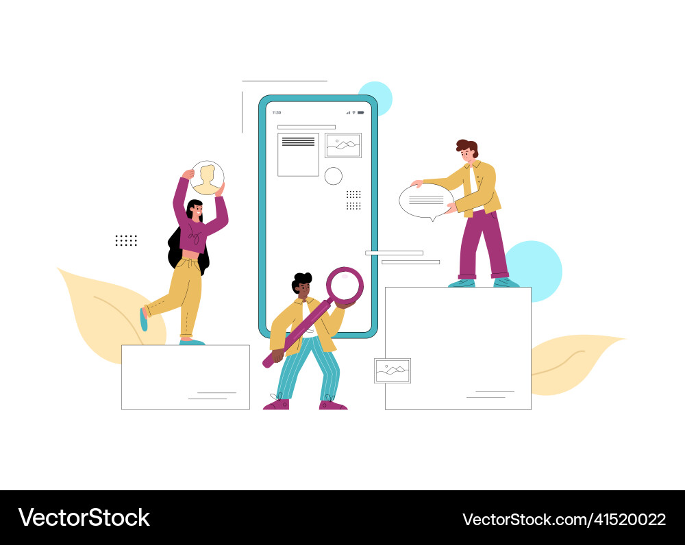 Ux design process flat tiny Ux design process flat tiny Vector Image