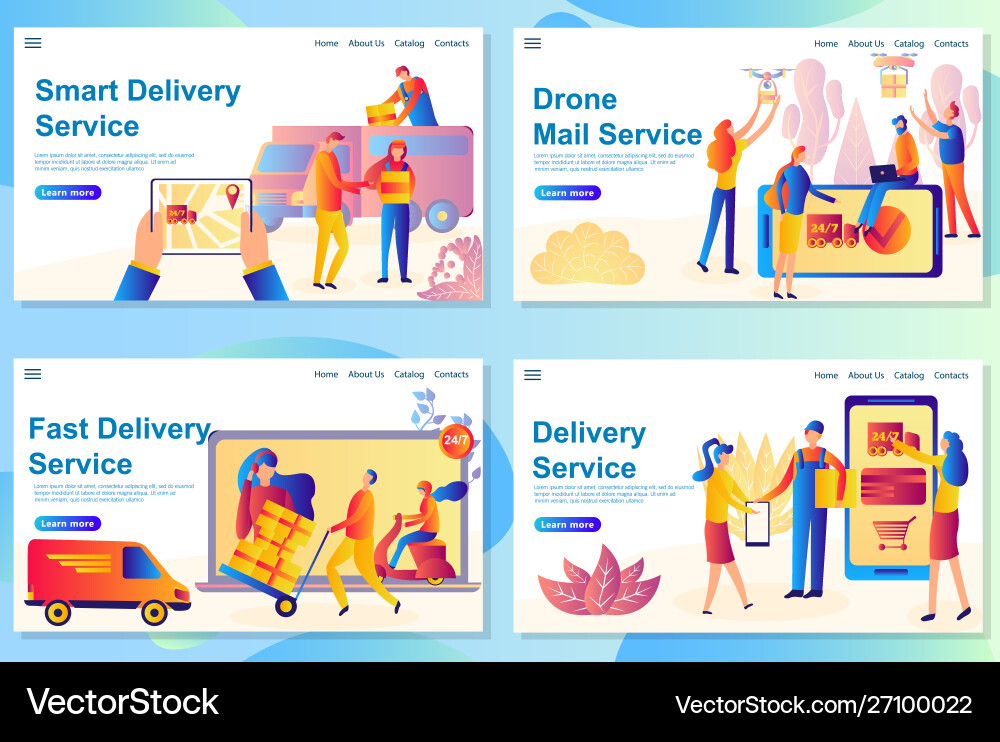 Web landing page design template for different Web landing page design template for different vector image