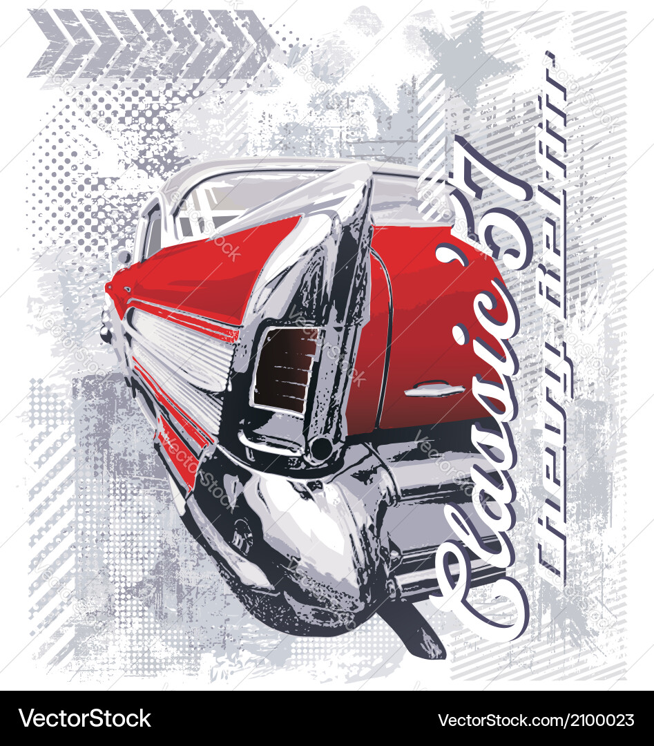1957 Chevy Bel Air Classic Car Vector Image