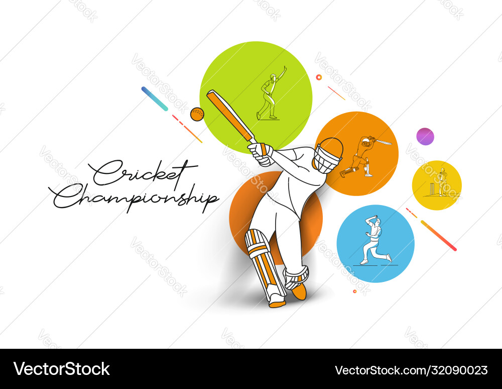 Abstract colorful pattern with batsman and bowler Abstract colorful pattern with batsman and bowler vector image