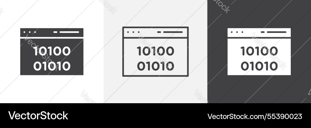 Binary code icons graphics pack Binary code icons graphics pack vector image
