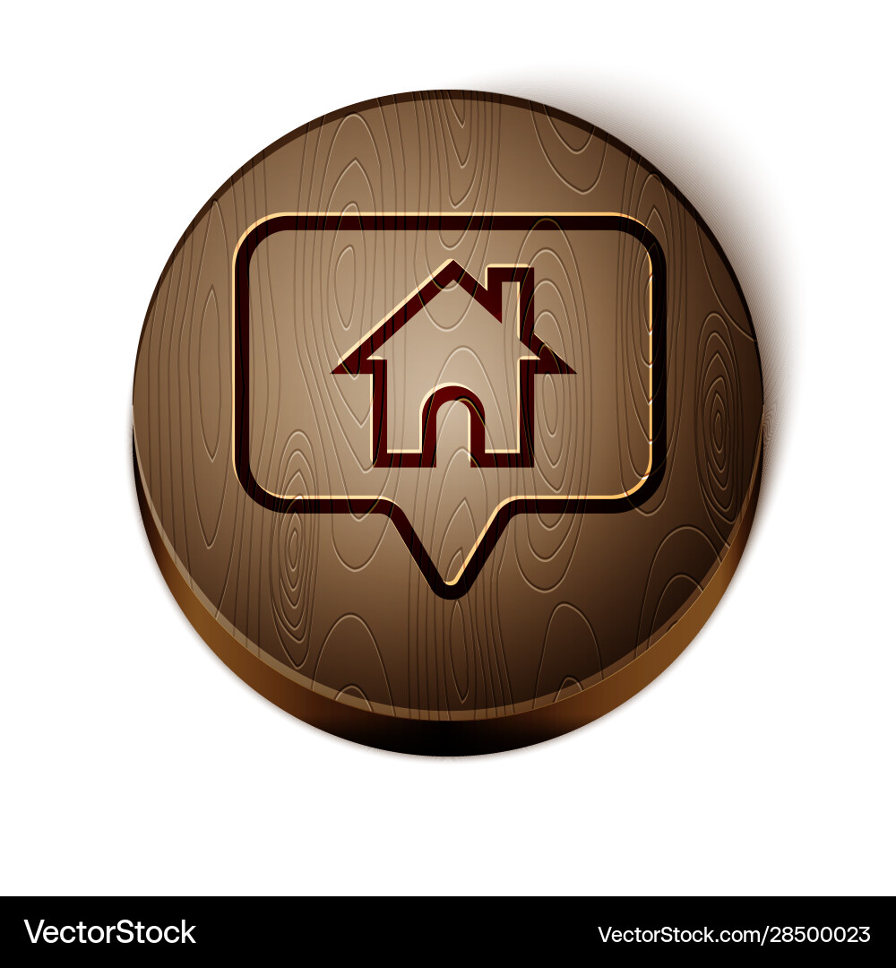 Brown line map pointer with house icon isolated Brown line map pointer with house icon isolated vector image