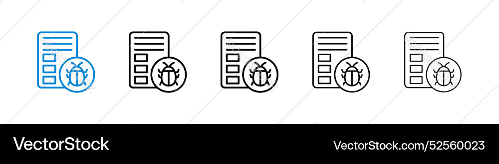 Bug report icon set on white background Vector Image