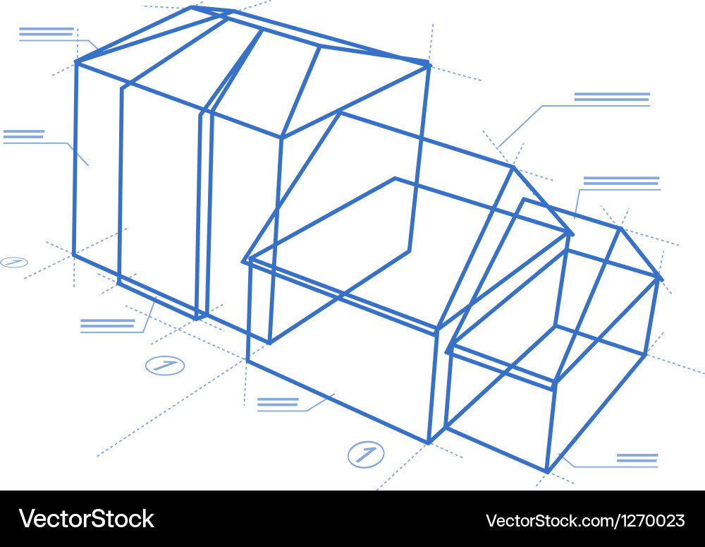 Building Blueprint Sketch vector image