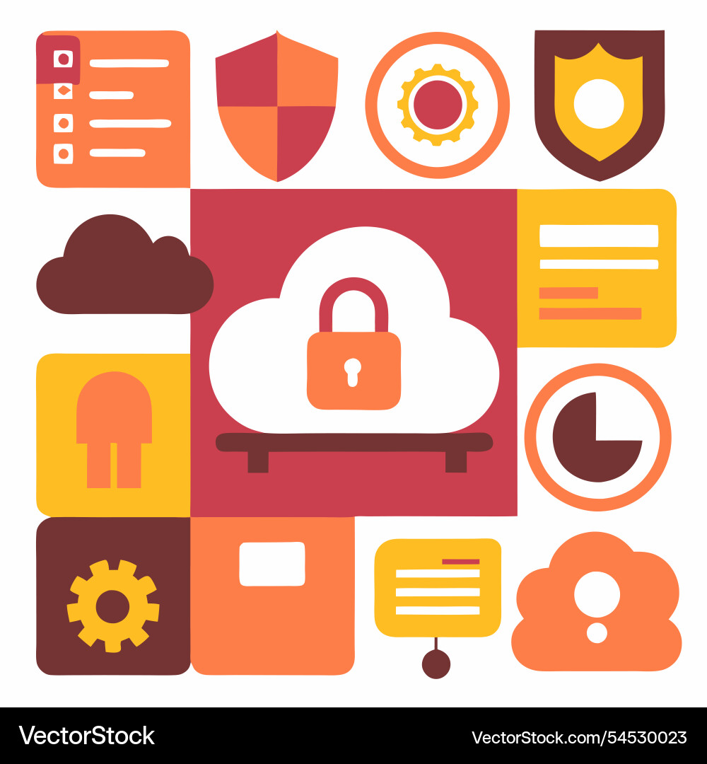 Cloud server security concept ideal for tech vector image