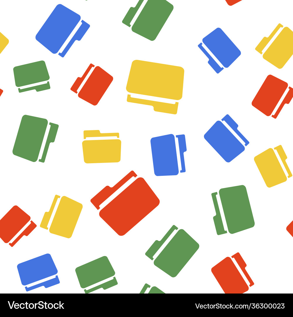 Color folder icon isolated seamless pattern Vector Image