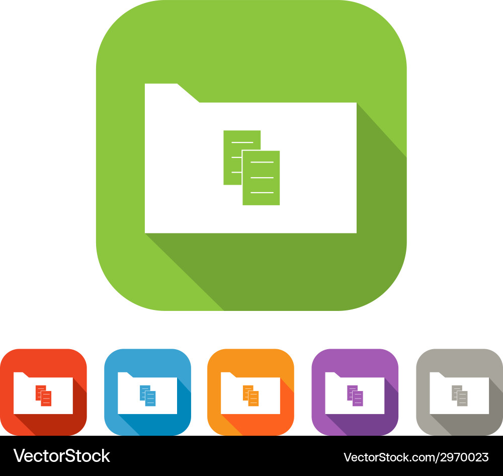 Color set of flat folder with document Vector Image