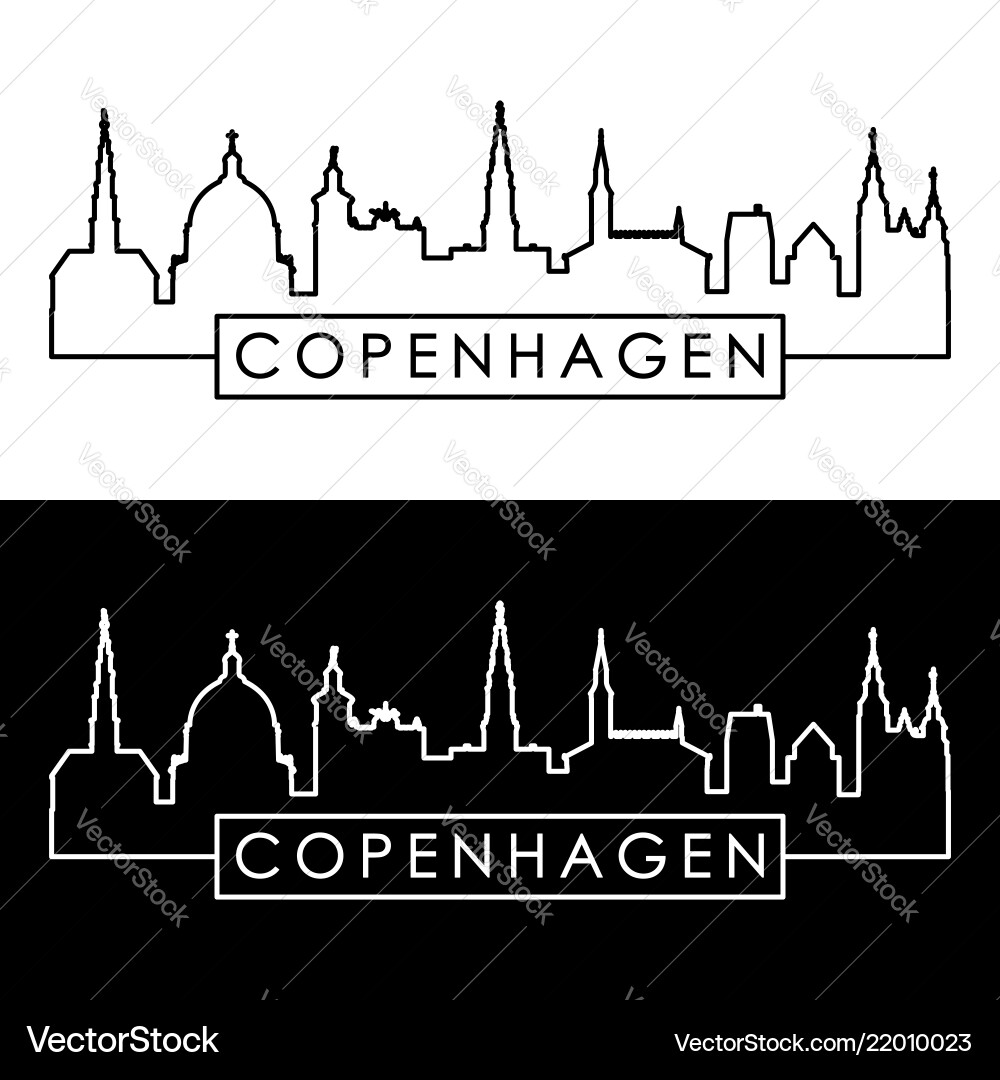 Copenhagen skyline linear style editable file vector image