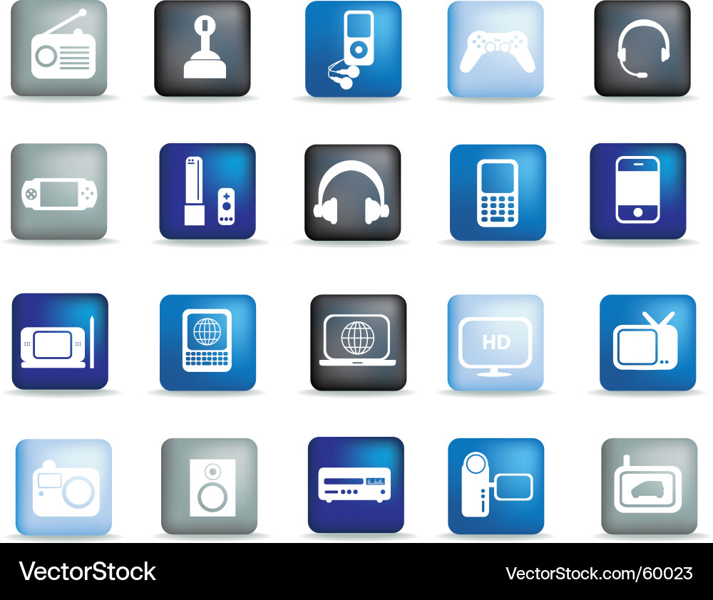Electronics buttons vector image