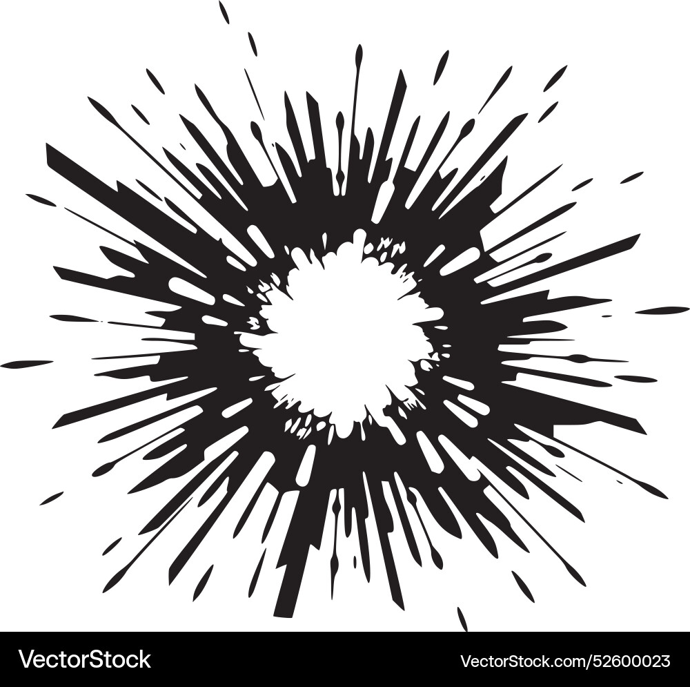 Explosion - black and white isolated icon Vector Image