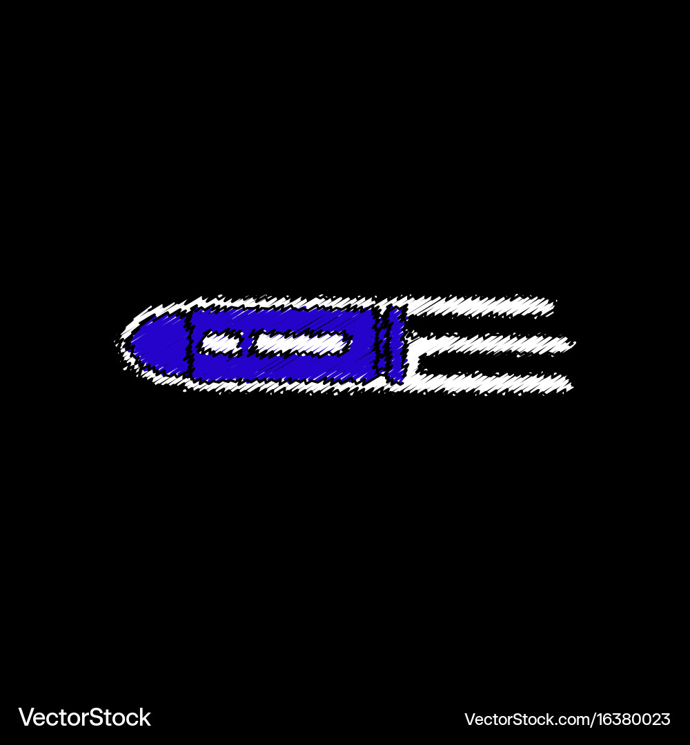 Flat shading style icon flying bullet with speed Vector Image