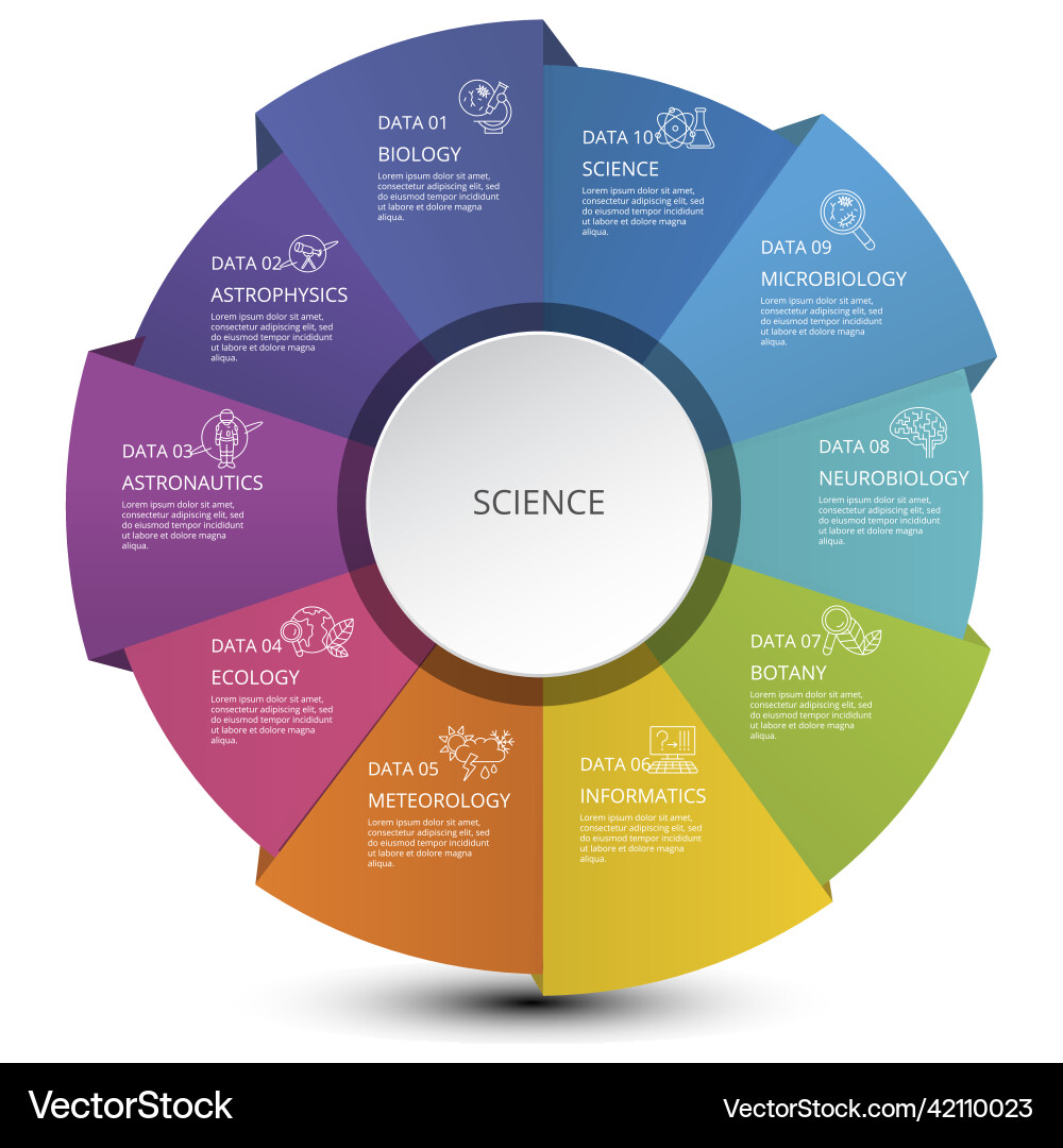 Infographic science template icons in different Infographic science template icons in different vector image